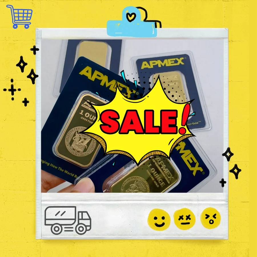 

1OZ High Quality Gold Bar Non-Magnetic & Magnetic Gold Plated Apmex Metal Crafts Silver Commemorative Coins For Business Gift