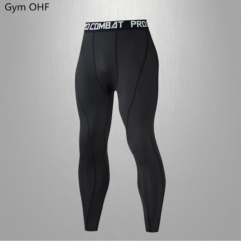 Men\'s Compression Pants Cycling Running Basketball Soccer Elasticity Sweatpants Fitness Tights Leggings Trousers Men Rash Guard