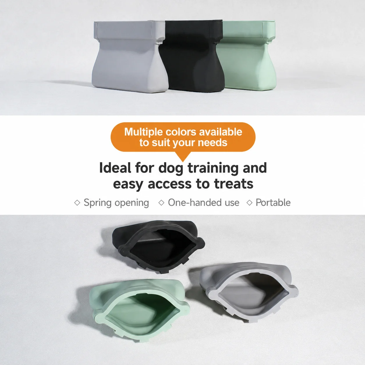 Hundeleckerli-Beutel aus Silikon, Trainingsbeutel mit Magnetverschluss, Gürtelclip, Tragbarer Snack-Behälter, Wasserdicht, Leicht zu Reinigen, BPA-frei – Detail 2