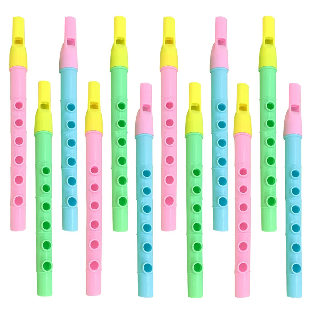 12 قطعة فلوت بلاستيكي صغير للمبتدئين تعلم أداة الموسيقى ممارسة التنسيق اليدوي