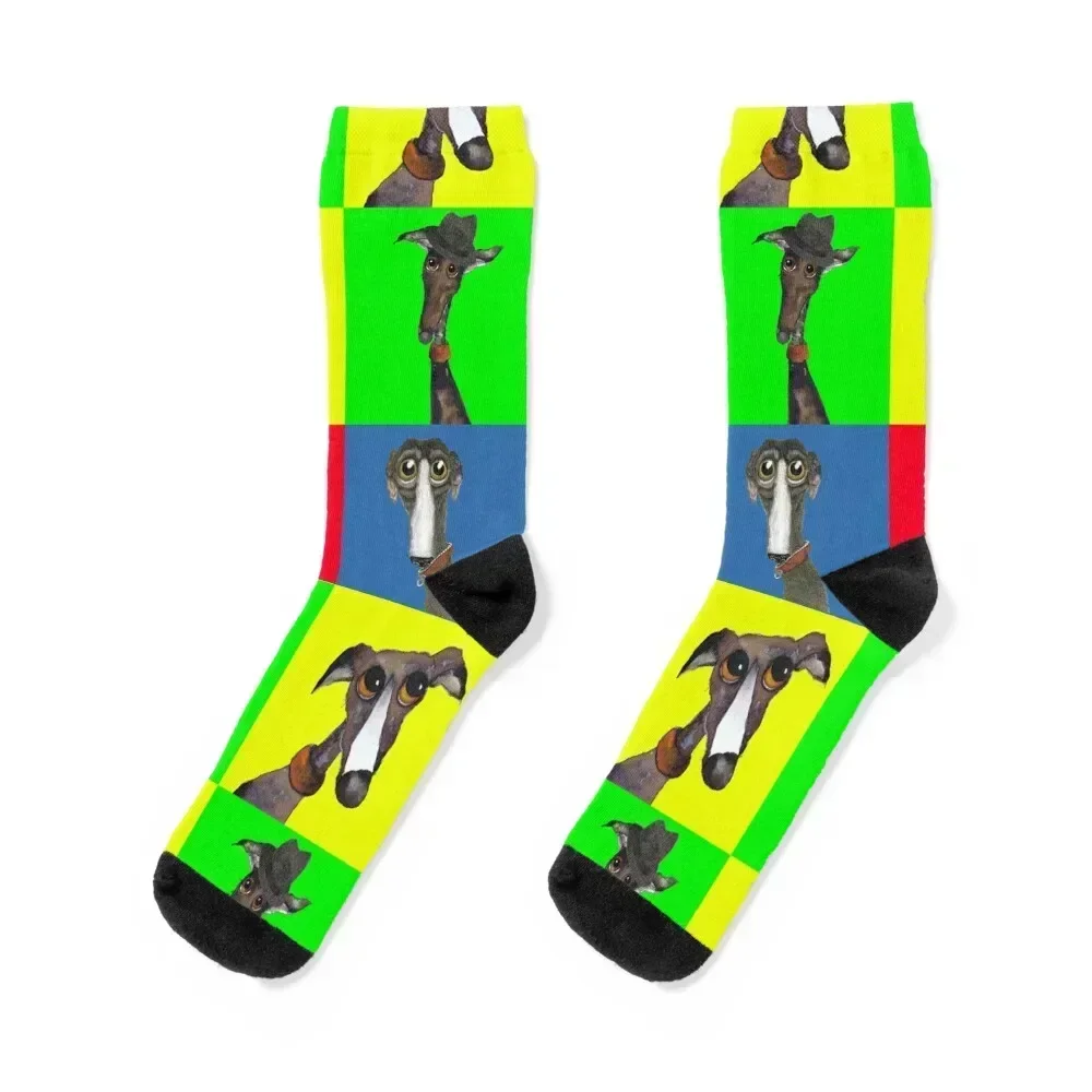 GREYHOUND COLLAGE Socks designer brand Rugby Lots heated Women Socks Men's set funny gift sheer anime Socks Women Men's