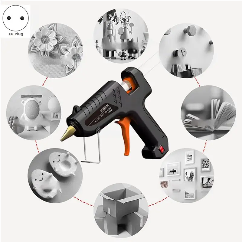 ABKW-Industrial Grade 11Mm Hot Melt Glue Gun 180℃ Electric Handheld DIY Repair Tool For Household Handmade Projects A EU Plug