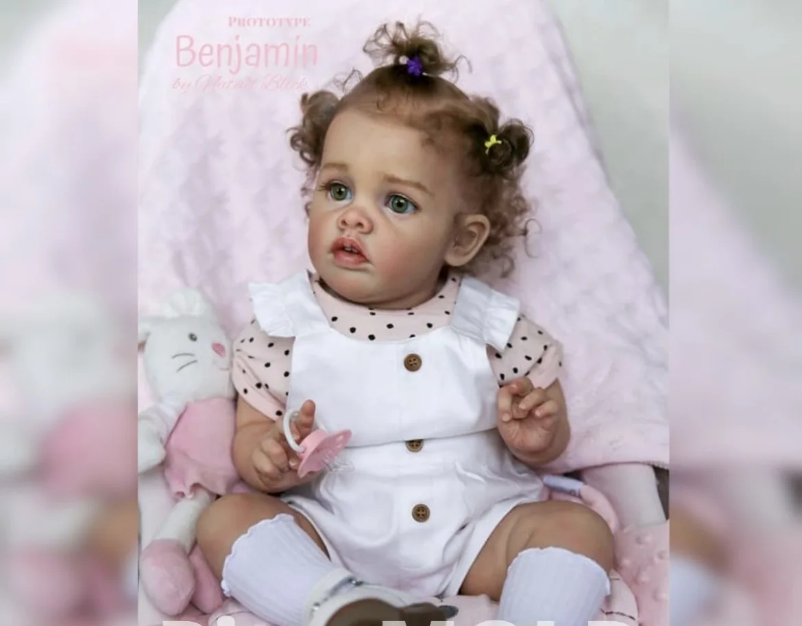 

St.Store 23inches Reborn Doll Girl Benjamin Curly Hair Newborn Baby Painted Finished