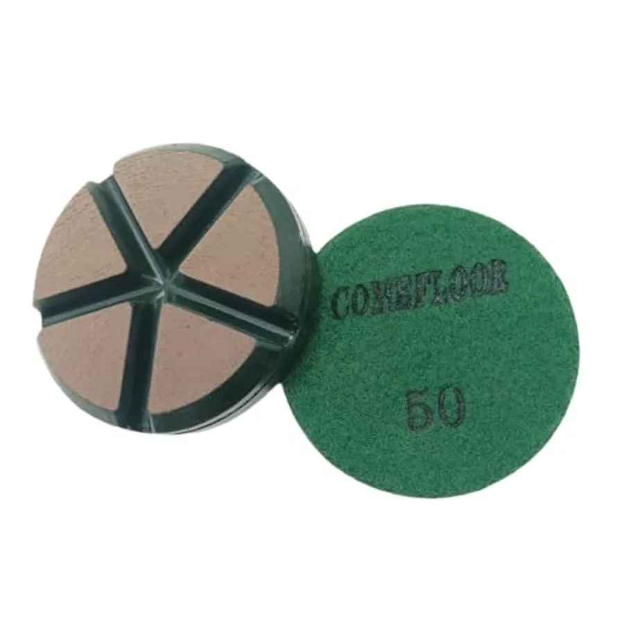 

Diamond Ceramic Transitional Diamond Hybrid Polishing Pucks for Concrete Terrazzo Floor 3 Inch Hook and Loop Grinding Pads 50#