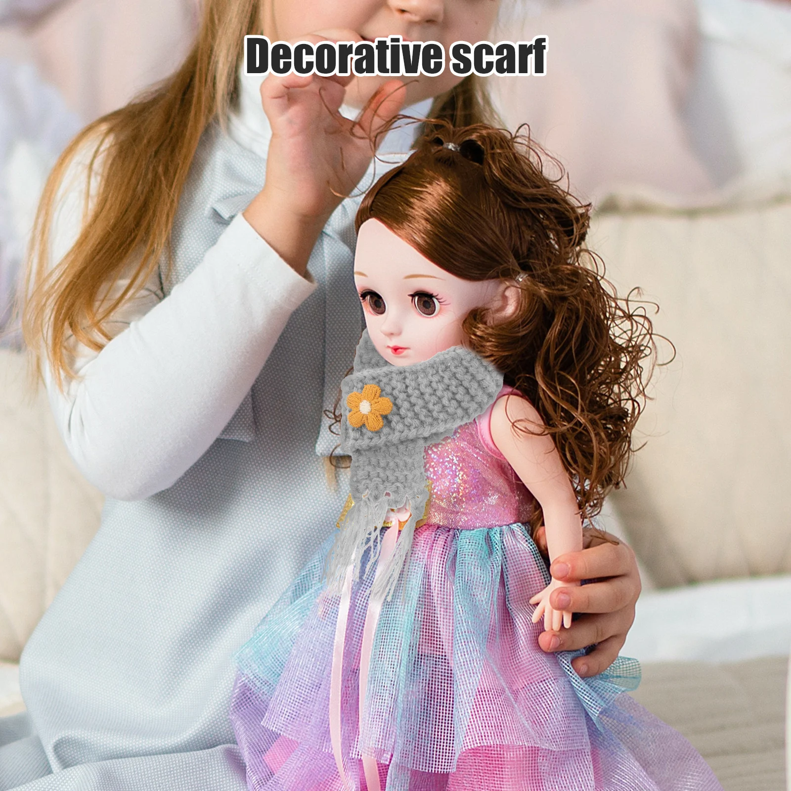 

5 Pcs Mini Scarf Kawaii Mermaid Clothes and Accessories Miniature Scarves Baby