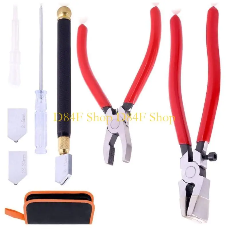 D84F Glass Cutting Tool Set Glass Nipper Glass Running Plier for Stained Glass