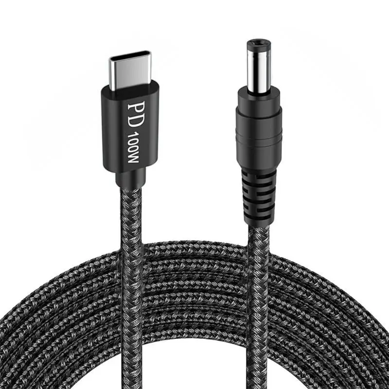 Q1JC 10 consejos USB C a DC5521 5.5x2.1 mm Cable carga alimentación 200 para computadoras portátiles