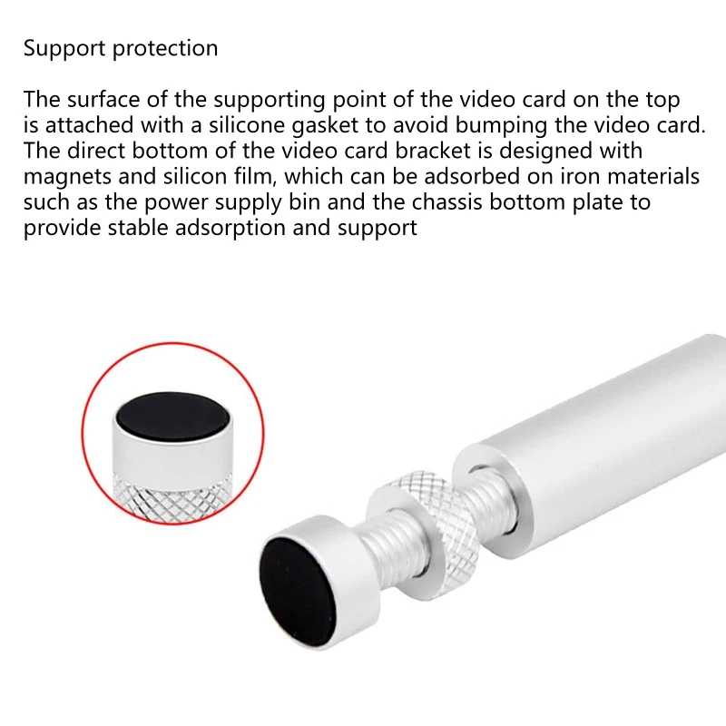 Soporte para tarjeta gráfica GPU, tornillo telescópico ajustable, soporte para tarjeta de vídeo de aleación de aluminio, soporte para PC de escritorio