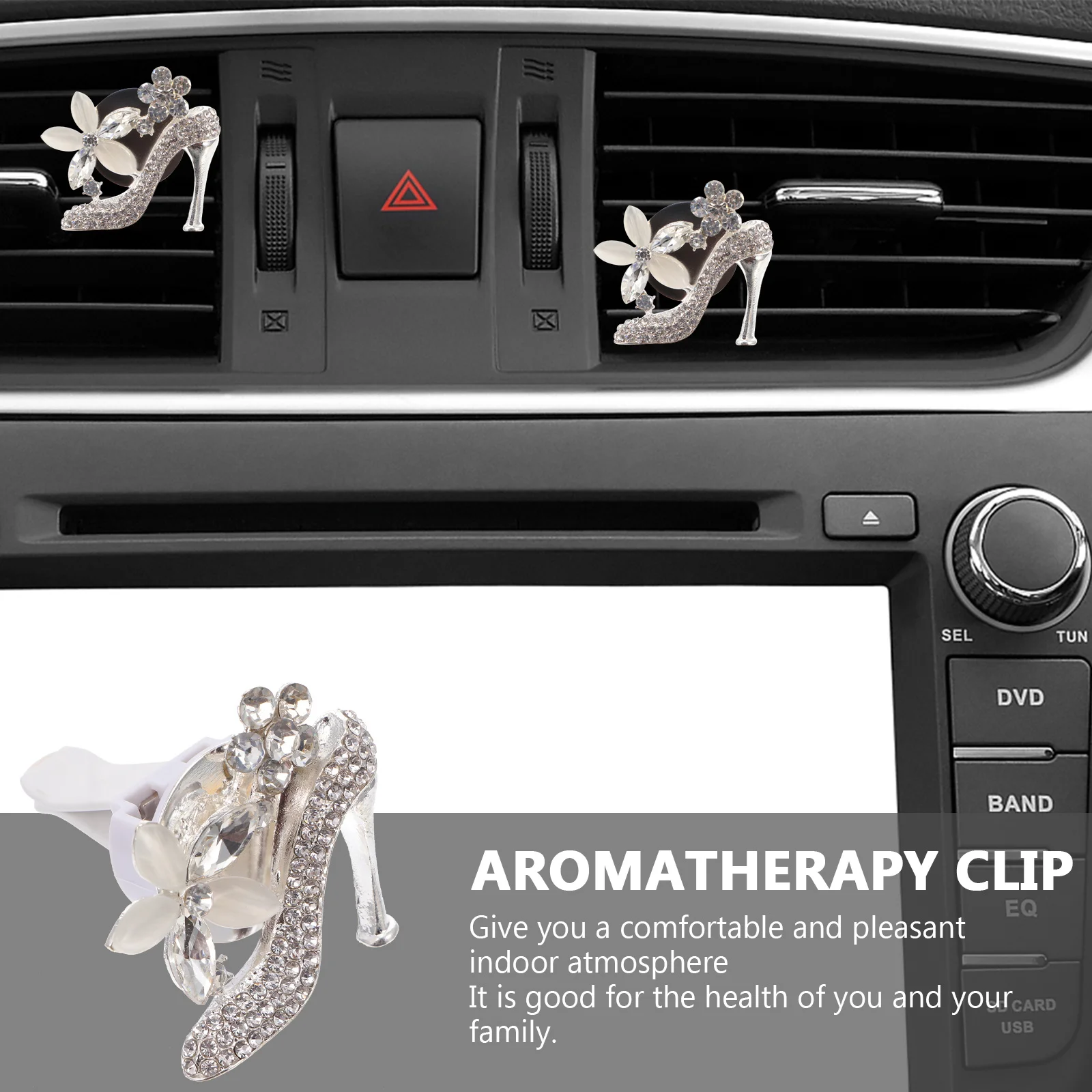 

Car Aroma Diffuser Silver High Heel Perfume Clip Aromatherapy Ornament Air Vent Clip Car Freshener Air Vent Decoration