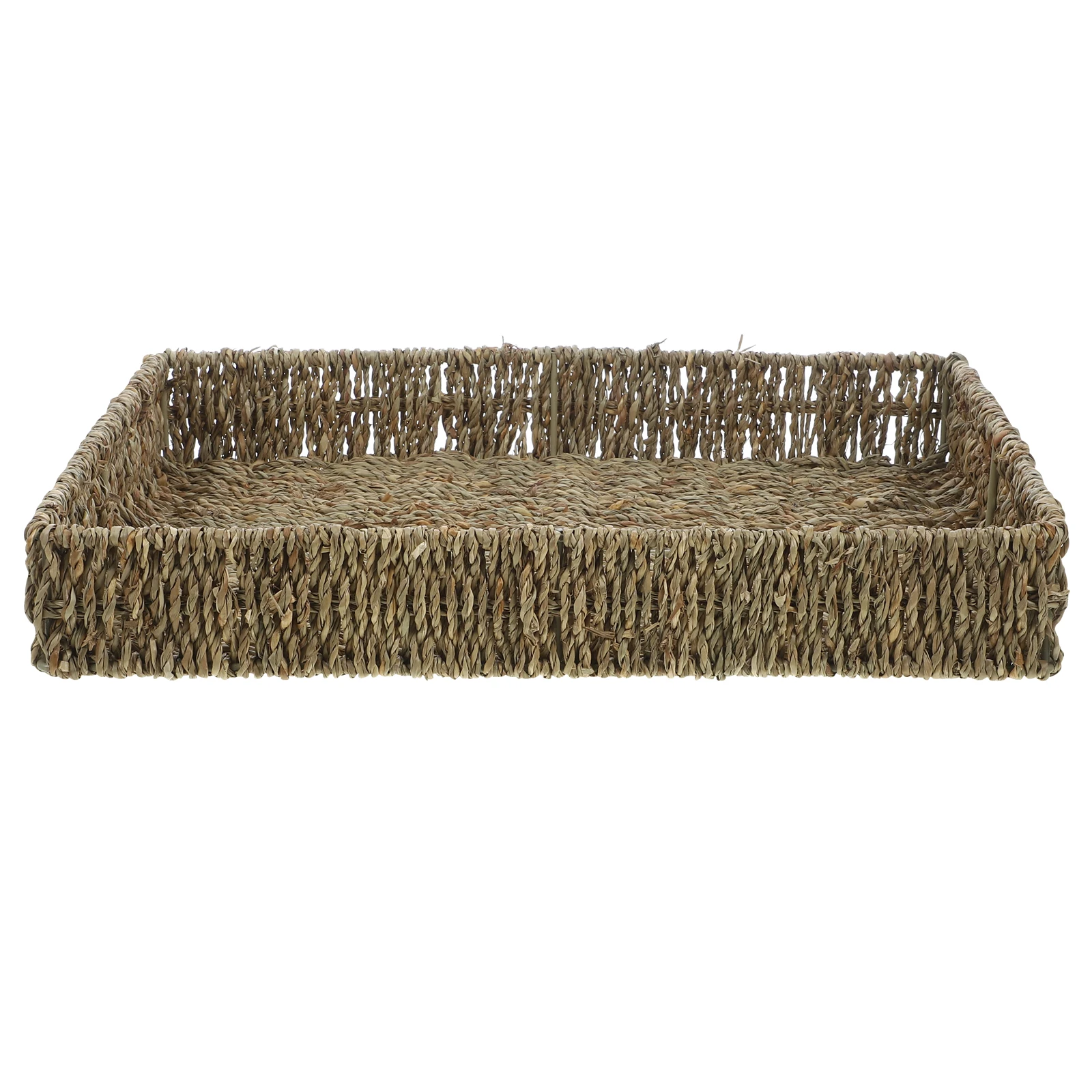 

1 шт., корзина для хранения морских водорослей ручной работы, прямоугольный поднос, бытовая столешница, контейнер для закусок, фруктов, хлеба, кухня, сад