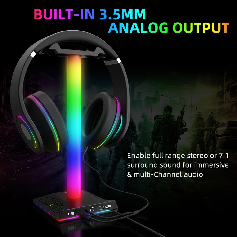 RGB أضواء سماعة حامل مع المزدوج منافذ USB سماعة حامل لجميع سماعات اللاعبين الألعاب الكمبيوتر سماعة اكسسوارات مكتب