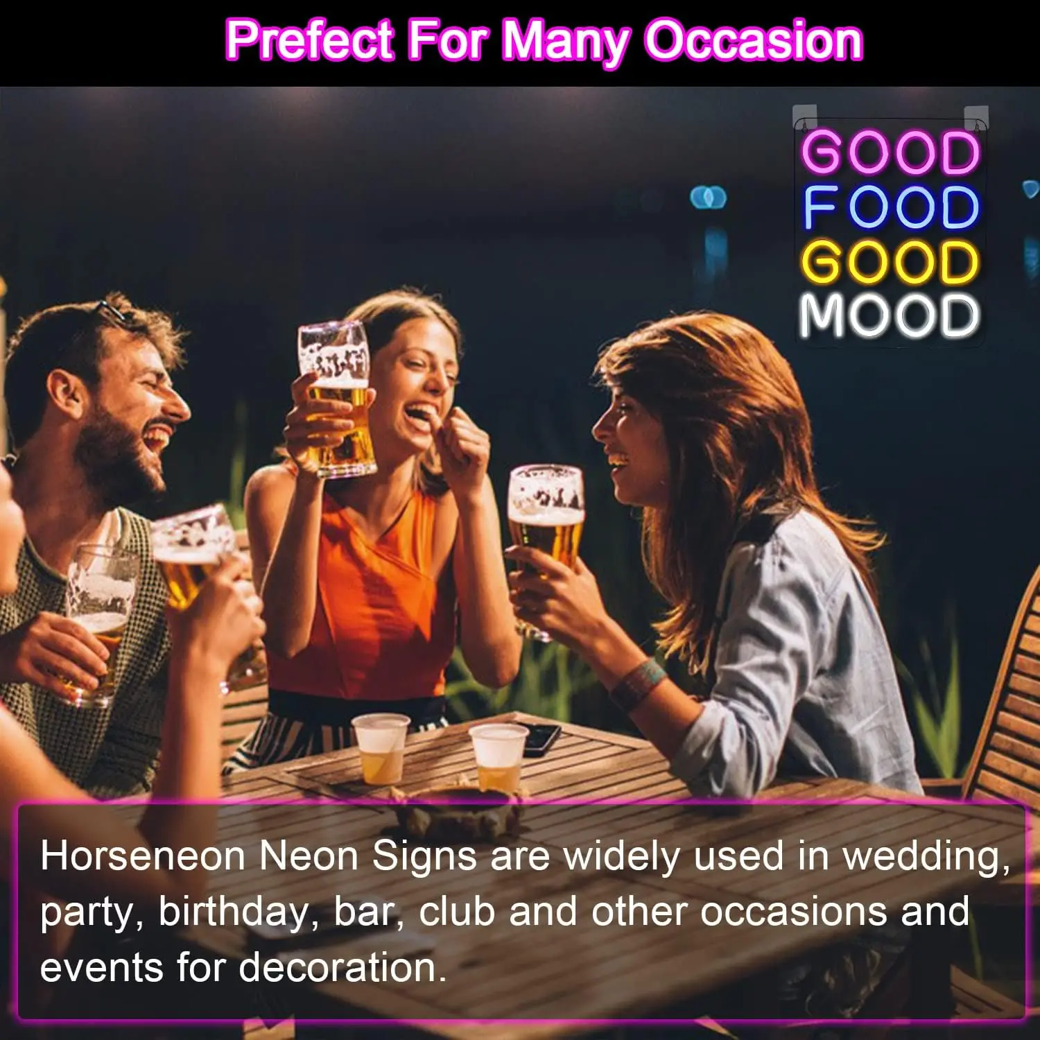 Good Food Good Mood Neon LED Sign for Wall Decor Good Food Good Mood Neon Light with USB Powered for Snack Shop Restaurant Fast