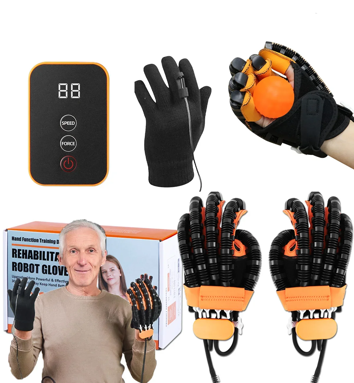 Hand Massage Rehabilitation Robot Gloves Hand Device Stroke Hemiplegia Infarction Finger Training Massage Gloves Hand Workout