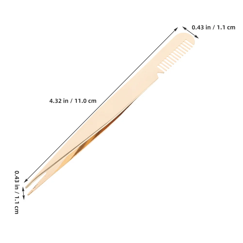 

3Pcs Eyelash Tweezers Stainless Steel Comb Applicator Tool Precision Eyebrow Durable Lightweight Travel Portable