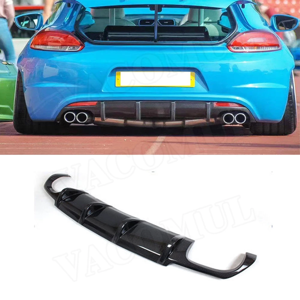 VACOMUL Carbon Fiber Car Rear Bumper Diffuser Lip Spoiler for Volkswagen VW Scirocco R R20 Bumper 2009 - 2016