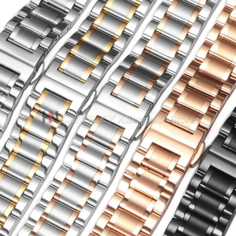 12/13/14/15/16/17/18/19/20/21/22/23/24mm Gebogenes Ende Universelles Armband Massives Edelstahl-Uhrenarmband für Tissot Schmetterlingsverschluss – Detail 7