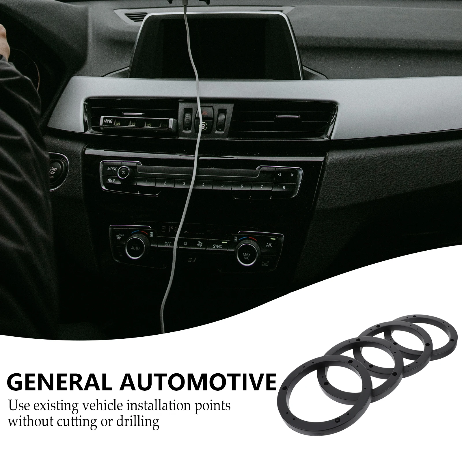 

Premium Car Spacer Rings Durable Pads Hollow Design For Trucks Trailers Rvs Sturdy Speaker Cushion Easy Install Pad