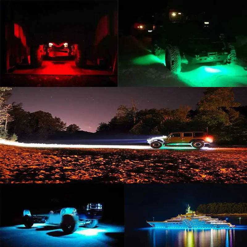 LED Rock Light Car Atmosphere Neon Light IP68 For Jeep SUV Truck Underbody Underwheel Trail Rig Decorative Lamp Exterior Light