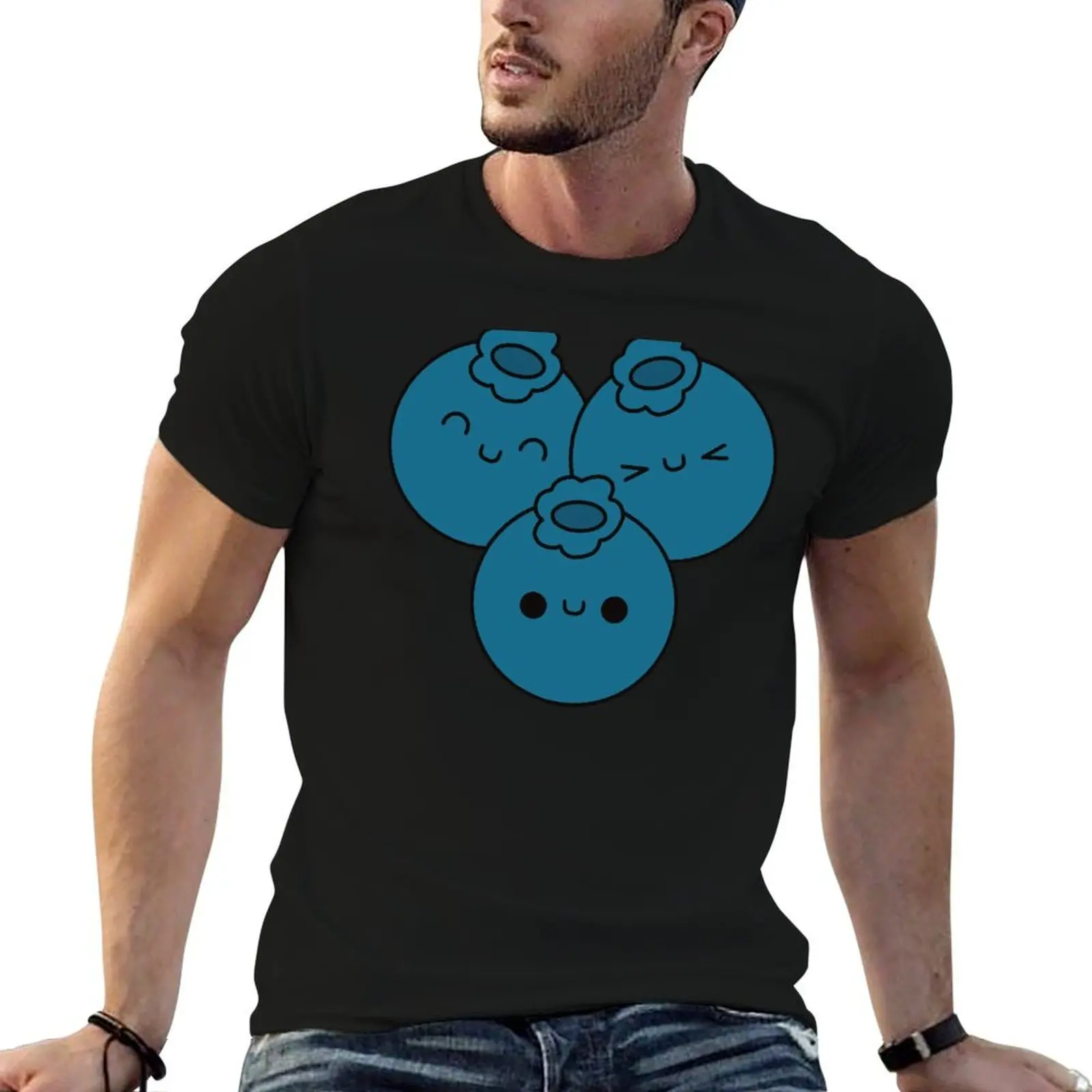 

Cute Blueberries - Kawaii Blueberries T-Shirt cotton t shirt man t shirt men 100% cotton luxury brand T-Shirt