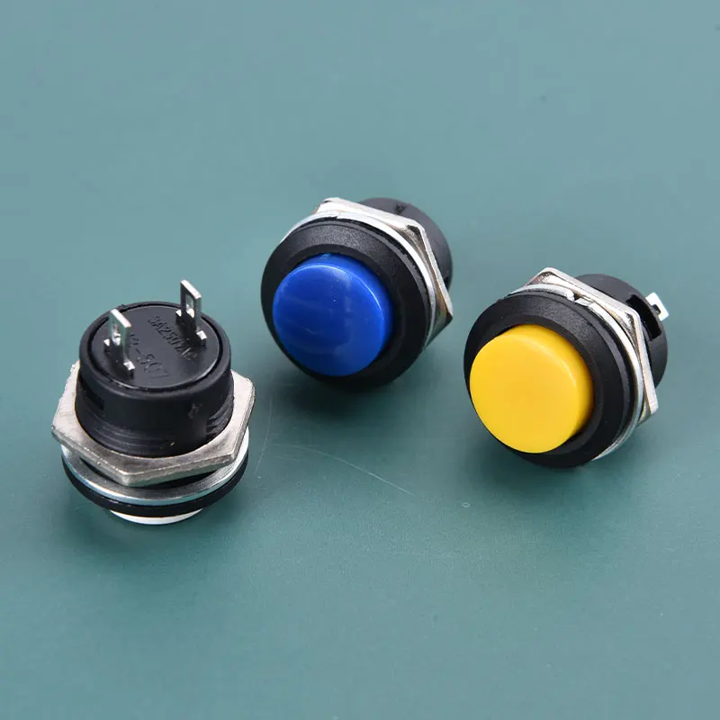 16mm 12V-24V Waterproof Car LED Power Push Button Momentary Switch Metal ON/OF