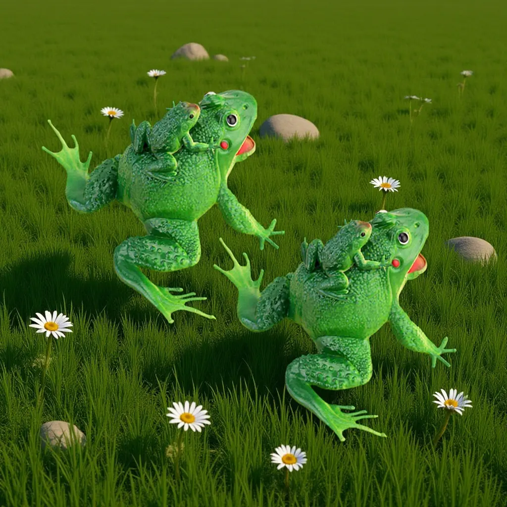 2Pcs Green Frogs Squeeze Sound Bath Plaything Kids Mini Simulated Frogs Ornament Fun Educational Shower Decoration