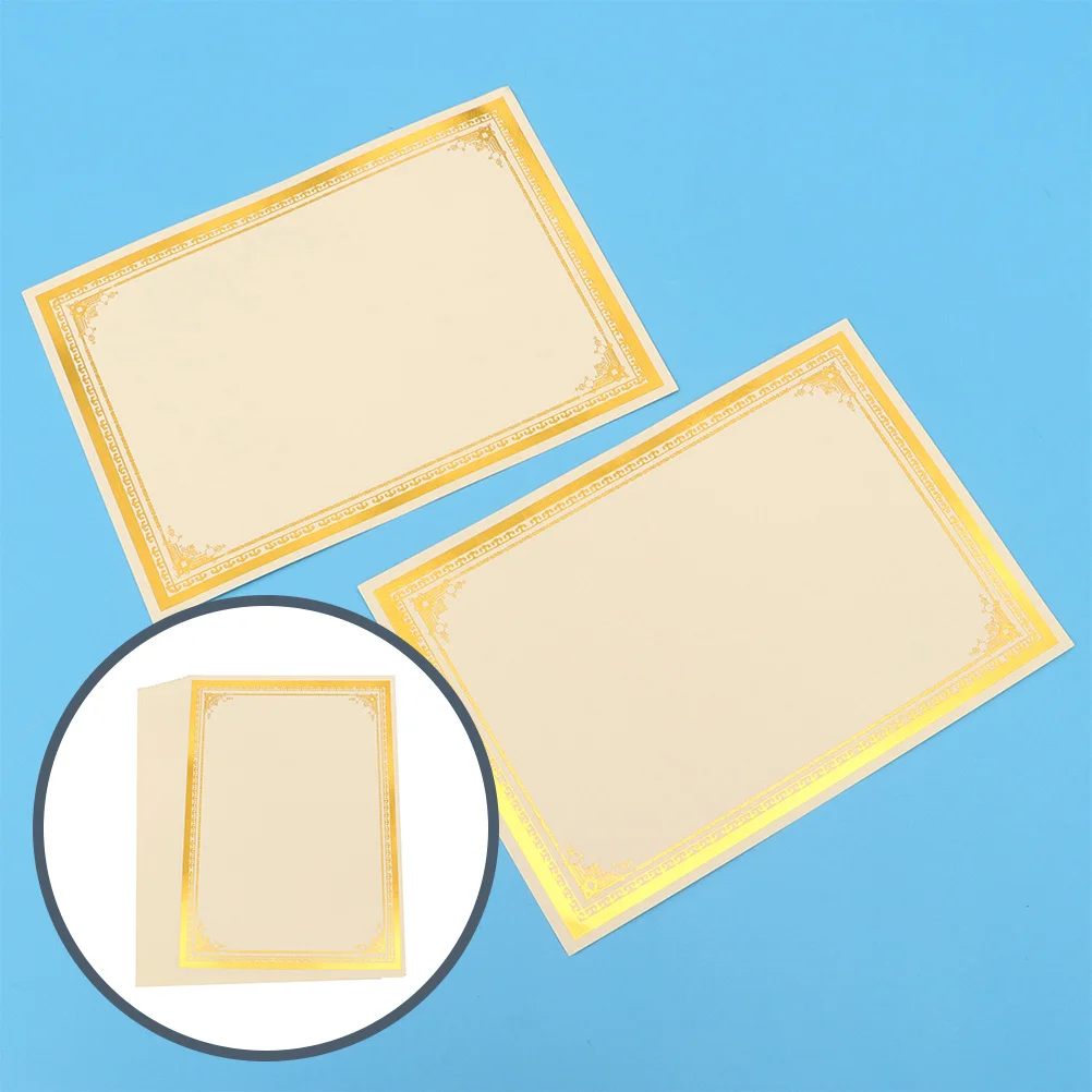 8 أوراق ورق شهادة فارغ مقاس A4 مطلي بالذهب 250 جرام أوراق جائزة للدبلومات الأكاديمية الفصول الدراسية نهاية العام جوائز المخيم