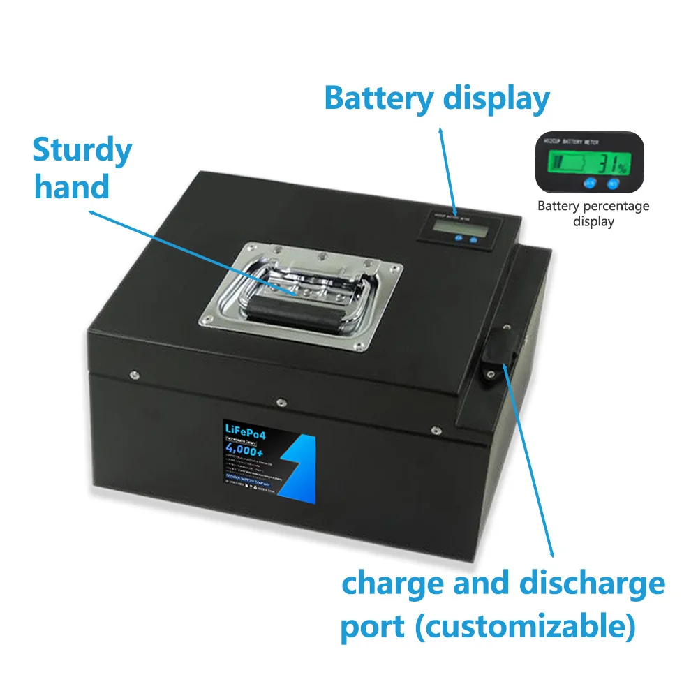 48V 50AHLifepo4 With Charger Built in BMS Optional 30A 50A 80A Lithium Iron Phosphate Battery For motorcycle with 10A Charger