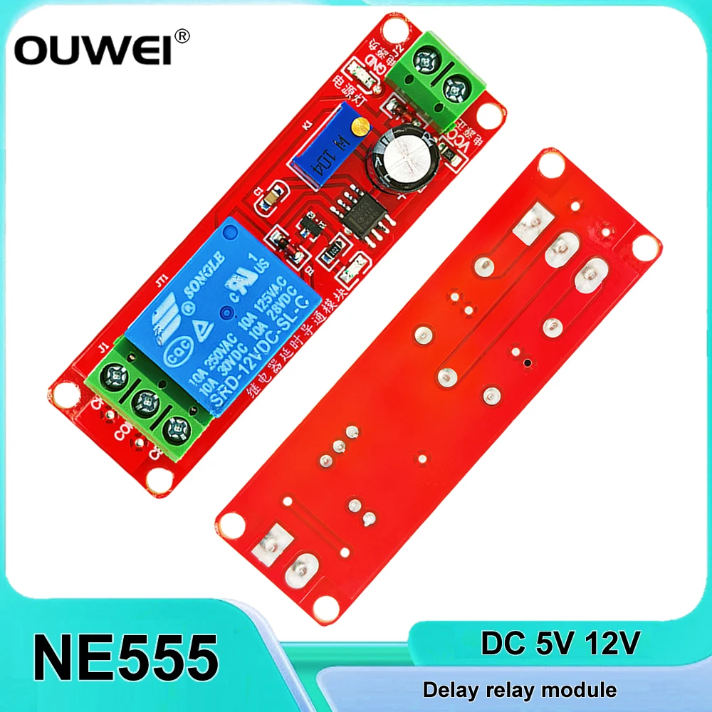 DC 5V 12V Time Delay Relay NE555 Time Relay Shield Timing Relay Timer Control Switch Car Relays Pulse Generation Duty Cycle