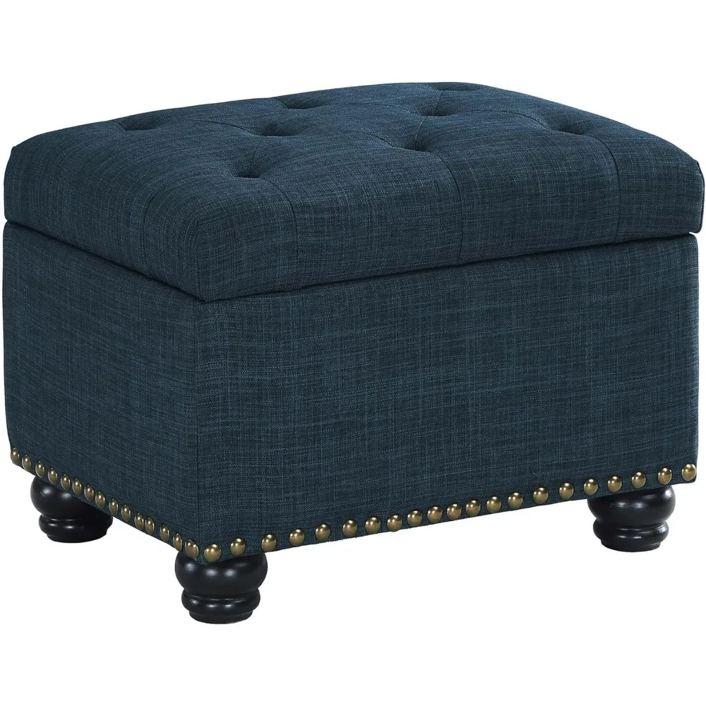 

Designs4Comfort 5th Avenue Storage Ottoman, 24"L x 18"W x 18"H, Blue Fabric