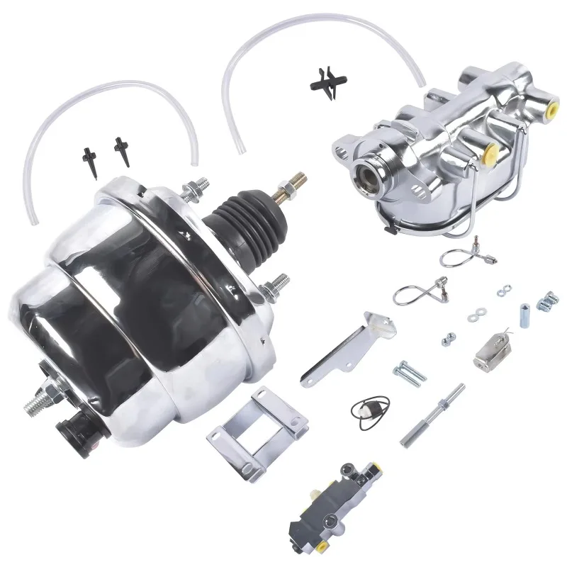 Kit freno elettrico a tamburo a doppio disco lucido da 7" per Bel Air 150 210 1955-1957