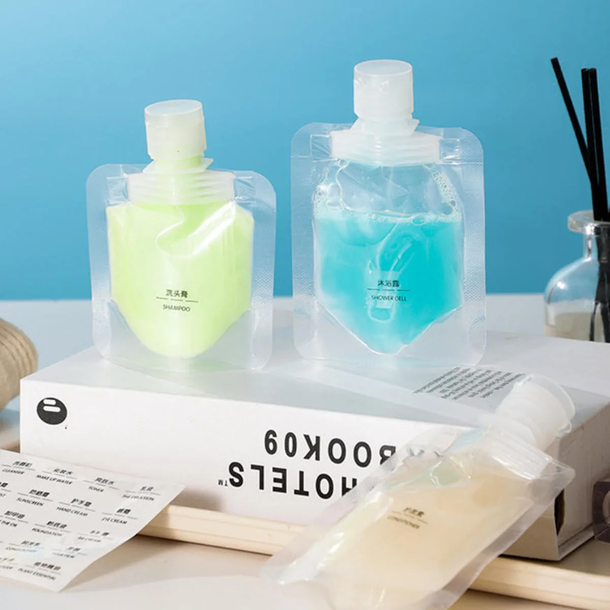 5x 10X Cosmetische Zakken Draagbare 30 ml 50 ml 100 ml Reizen Opslag Lotion Verpakking Flip Deksel Tas voor Lotion Shampoo Gezichtscrème Handzeep