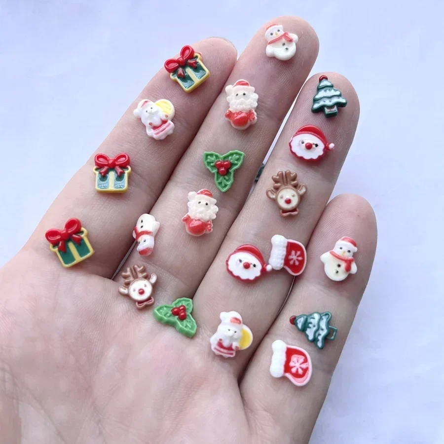 50pcs mixed Christmas style resin flat back decorative scrapbook DIY holiday decoration nail art decoration scrapbook