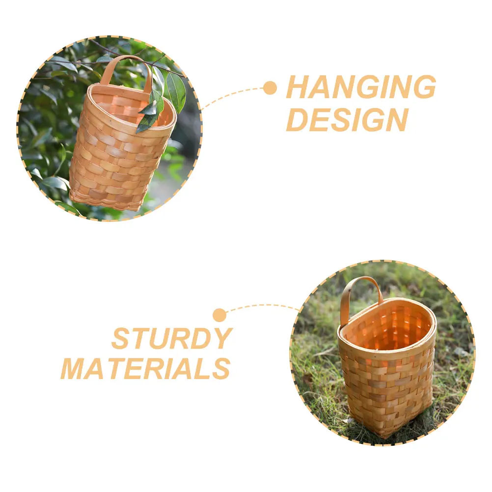 

1pcs Hanging Woven Flower 12 Inch Natural Rattan Storage Basket For Plants Indoor Wall Decor Kitchen Bathroom Organizer