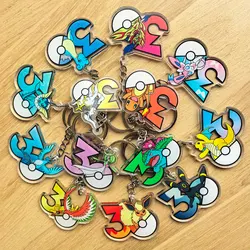 Pokemon 30th Anniversary Acrylic Keychain 50 Type Cute Cartoon Character Pendant Bag Accessory Captain Pikachu Eeveelution Eevee