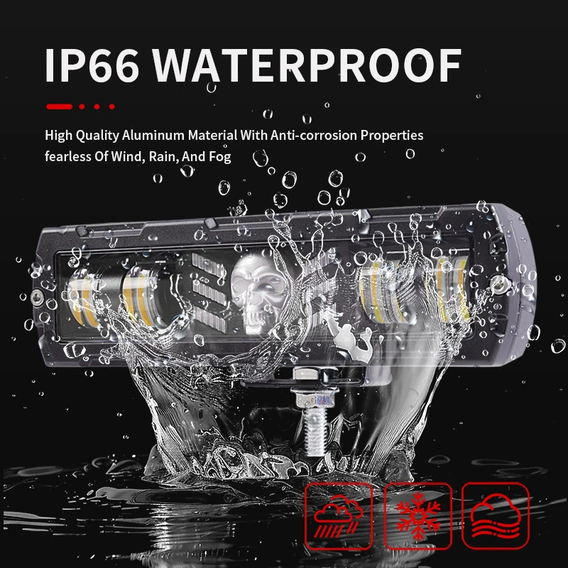 Waterproof 6 Inch LED Work Light Bar 12V-48V Offroad Driving Running Light fog lights For Motorcycle 4X4 ATV SUV Truck Tractor