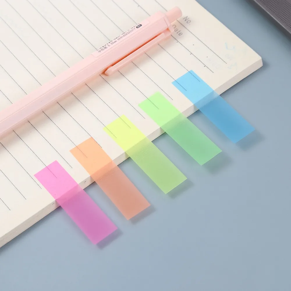 With BoxPET Cute Creative Fluorescent Memo Notes  Classification Index Stickers Transparent Instructions Stickers Paper N Times
