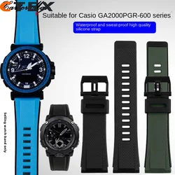 Rubber Strap For Casio G-SHOCK Octagonal GA 2000 GA-2000-1A2 PRG-600 Watchband Waterproof Silicone Sport men Wrist band Bracelet