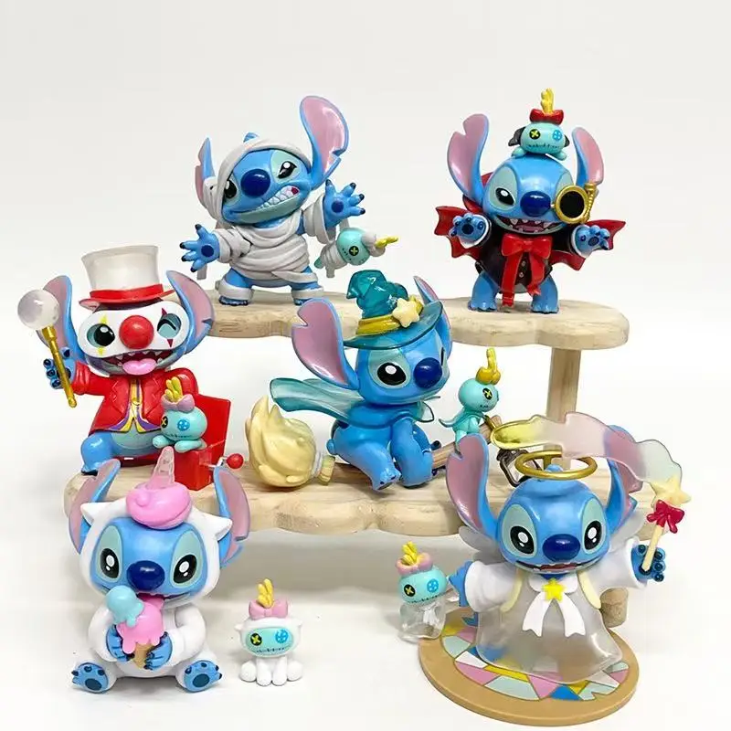 

Disney Stitch Хэллоуин Рождество слепая коробка мультфильм милая фигурка модель игрушка аниме кукла настольный декор комнаты коллекция подарок ребенку