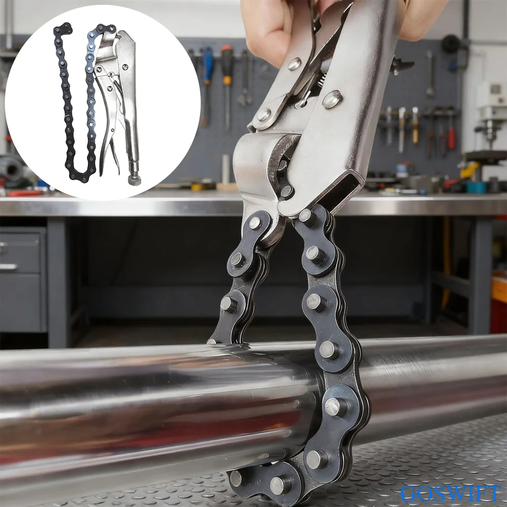 

Locking Chain Clamp, 9-Inch Locking Chain Pliers with 48cm Chain, 10 cm Diameter, Quick Release