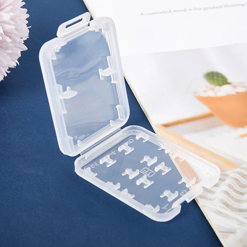 1 PC Protector Holder Micro Box For SD SDHC TF MS Memory Card Storage Case Box Bag Plastic Boxes Transparent