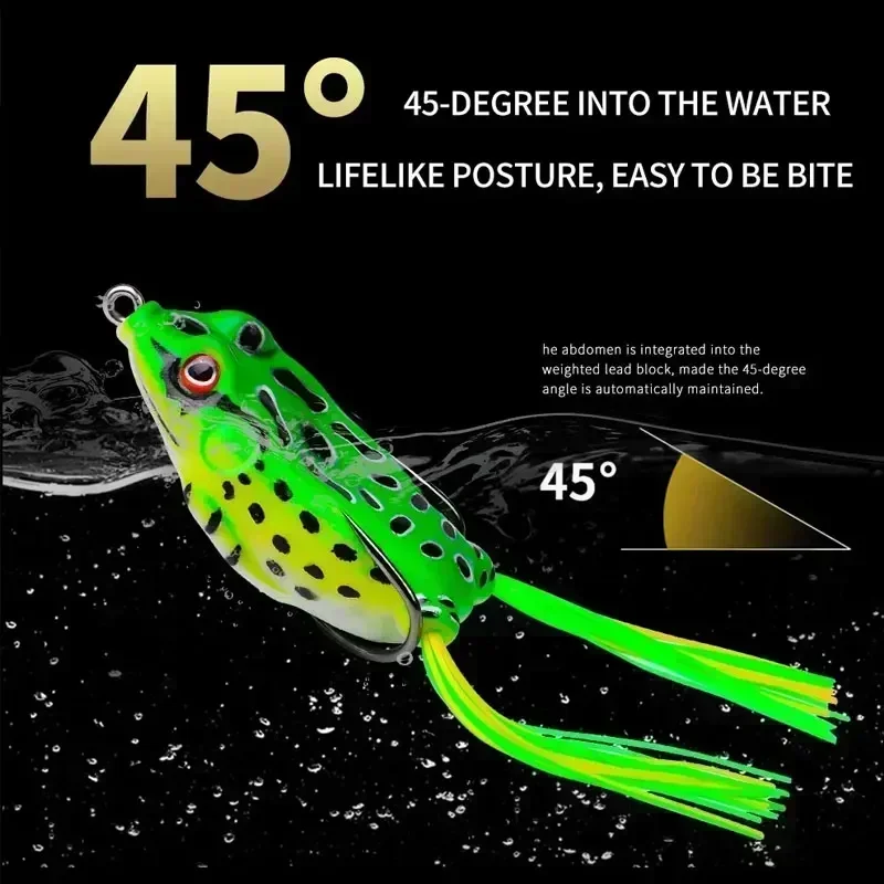 5 pz Topwater Thunder Rana Richiamo Bass Trota Esche Da Pesca Kit Set Artificiale Esca Morbida Swimbait Galleggiante per Acqua Dolce Acqua Salata