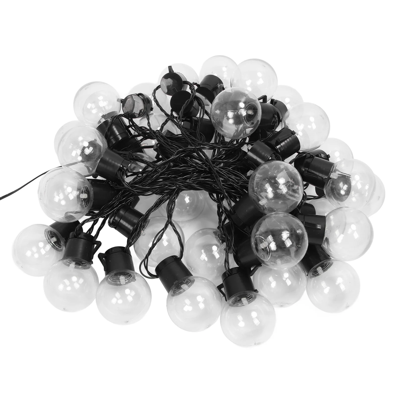 

Outdoor String Light with 40 G50 Bulbs 32.8ft White Light Transparent Shell Waterproof Solar USB Charging LED Lamp String