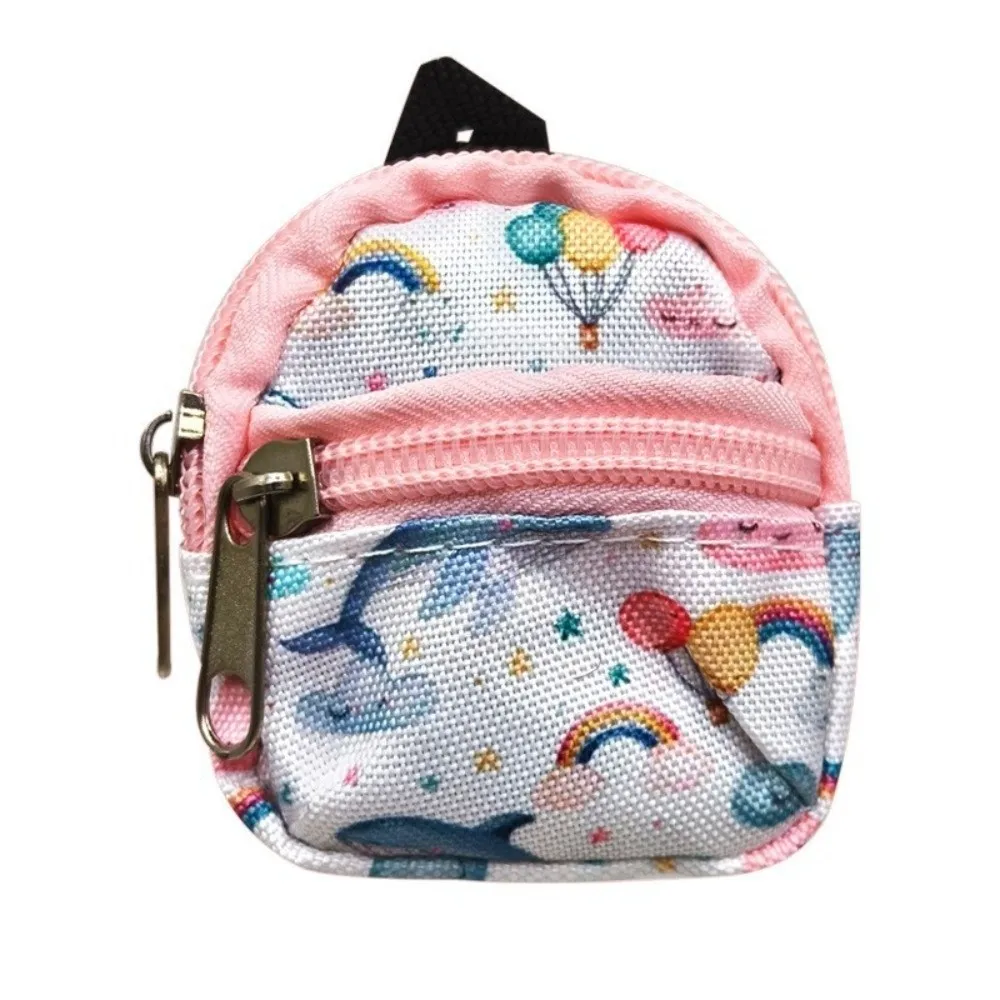 Sac à dos d'école en coton fait à la main, accessoires de poupée BJD, mignon fleur, décorations de maison de poupée, sac à dos Canva de remplacement, DIY, 1/6