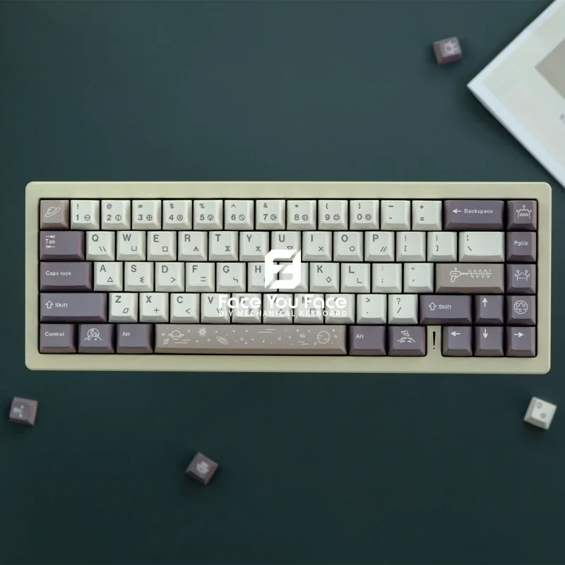 129 Keys GMK Galaxy Planet Moon Man Cherry Profile PBT Keycap Dye Sublimation Keycap for Cherry MX Switches Mechanical Keyboard