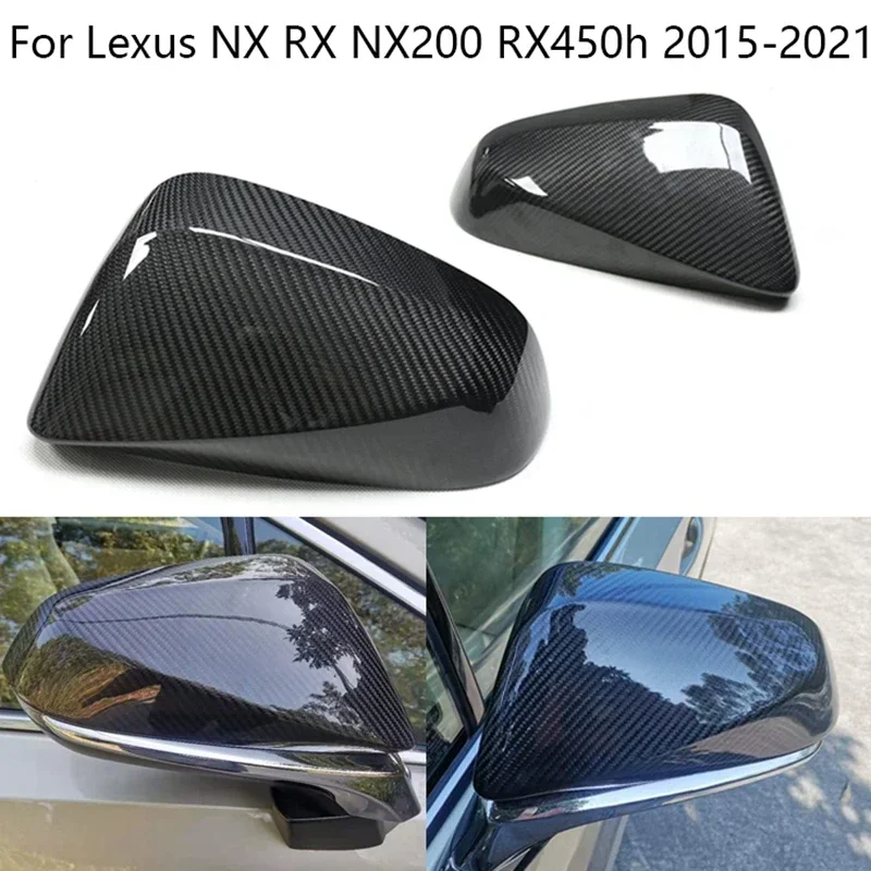 

Real Carbon Fiber For Lexus NX RX NX200 RX450h 2015-2021 Car Wing Rearview Side Mirror Covers Cap Auto Accessories