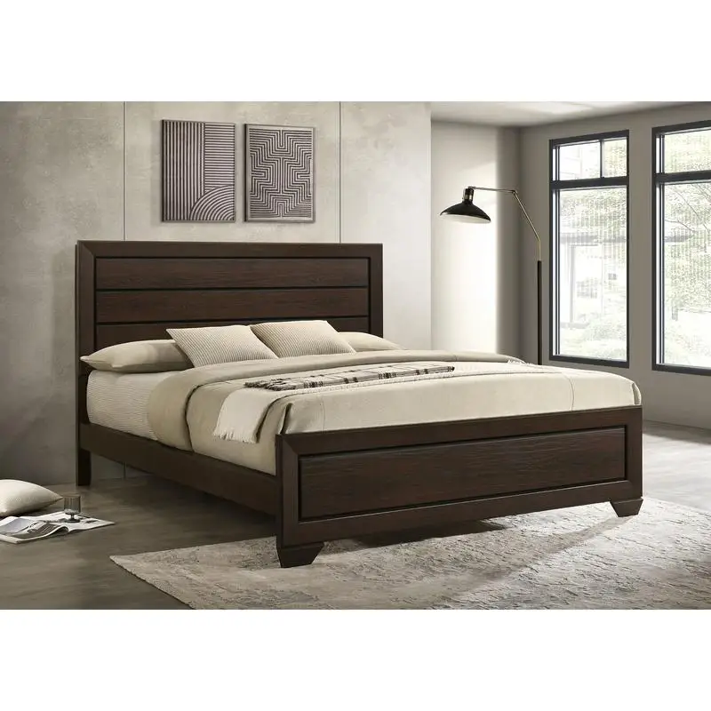 California King Panel Bed Dark Cocoa Finish