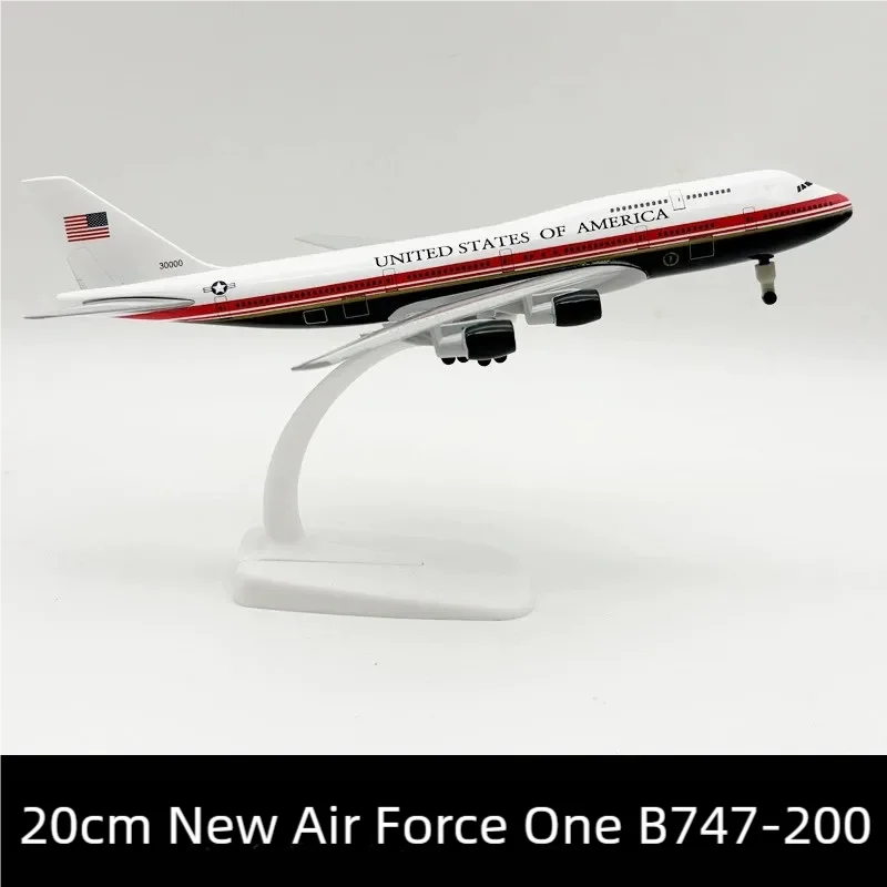 Air Force One B747-200 Modellflugzeuge 20cm Metall-Maßstab Flugzeug-Modell aus Druckguss mit Ständer für Luftfahrt-Sammler Geschenk – Detail 1