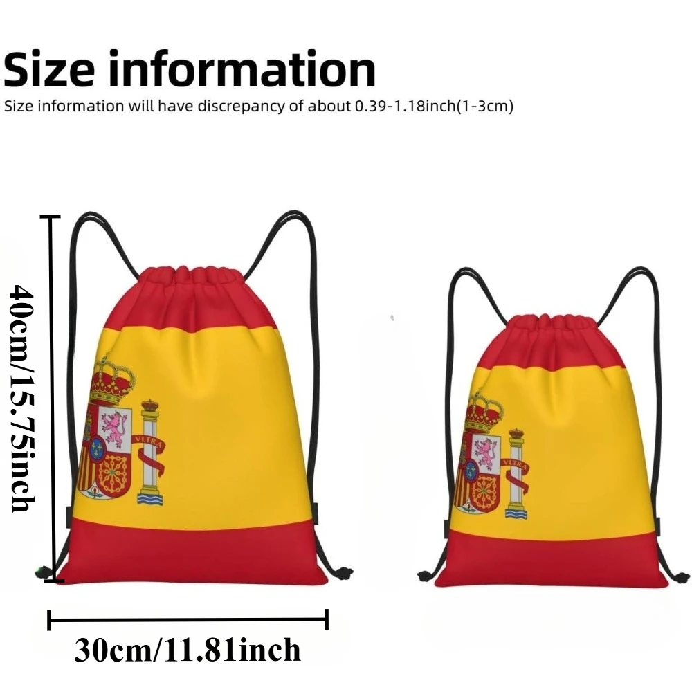 Cute Spain Flag Bags for Women Men Adjustable Drawstring Backpack Bag Sport Gym Yoga Shopping Sackpack Country Soccer Lover Men