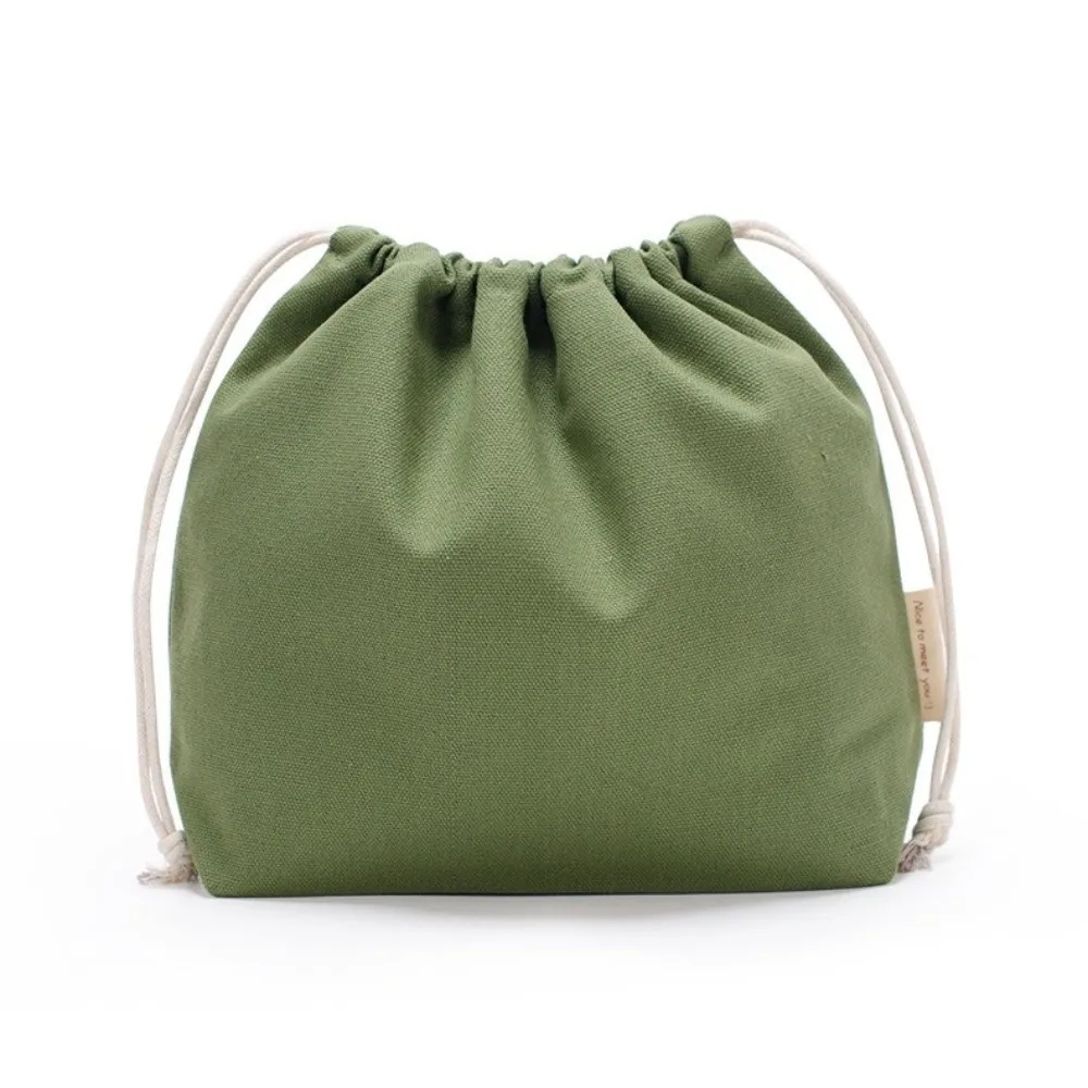 Multi-Use 27*20cm Drawstring Storage Bag Reusable Solid Color Canvas Bag Pouch for Candy Gift Package