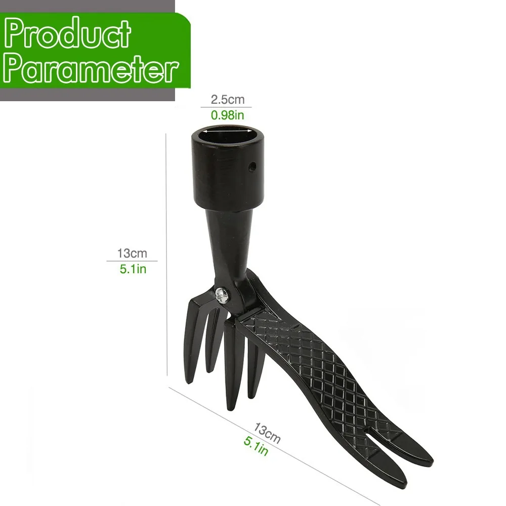 1pc Stand Up Weed Puller Tool 4 Claw Steel Head Root Remover Gardening Weeding Head Without Bending Lawn Yard Grass Shovel Tool